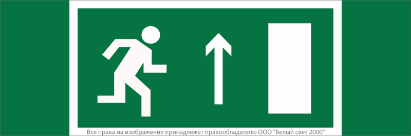 Знак безопасности NPU-3413.E11 "Напр. к эвакуационному выходу прямо (право.)" Белый свет a16522