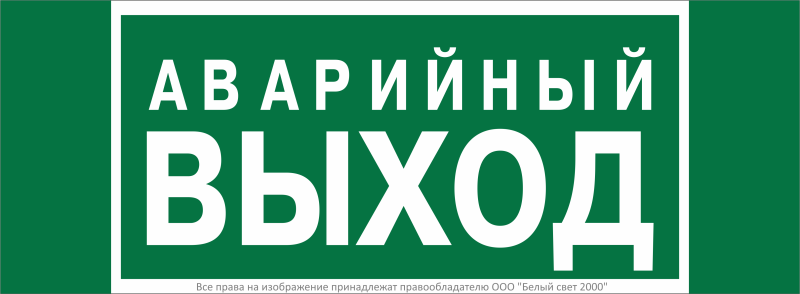 Знак безопасности NPU-3413.E23 "Аварийный выход" Белый Свет a16529