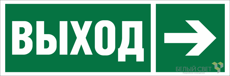 Знак безопасности NPU-3311.E30 "Направление к эвакуационному выходу направо" Белый свет a18585