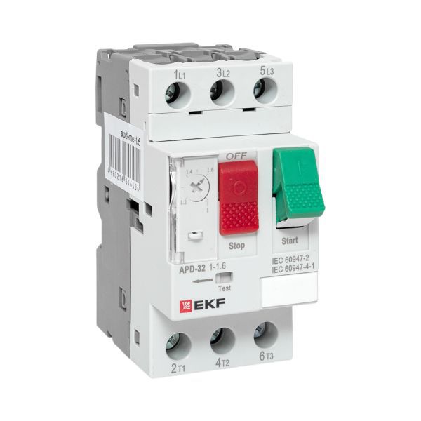 Выключатель автоматический для защиты двигателя АПД-32 1.0-1.6А EKF apd-me-1.6
