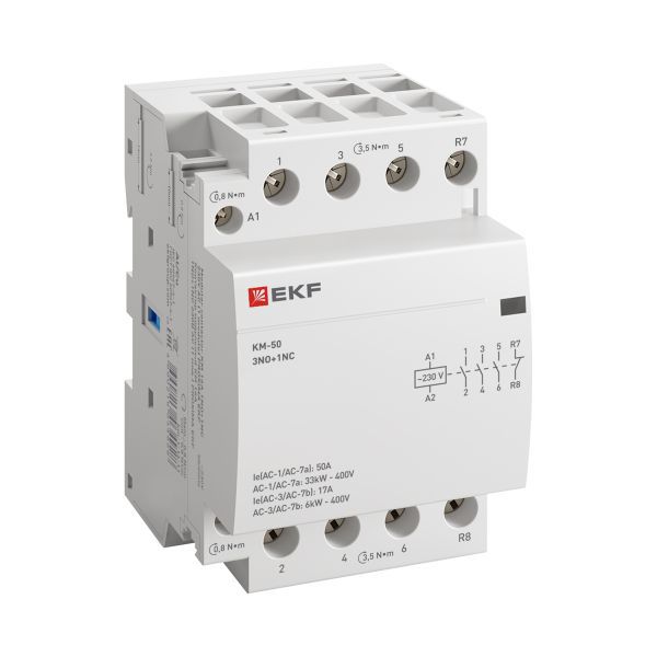 Контактор модульный КМ 50А 3NО+NC (3 мод.) EKF km-3-50-31