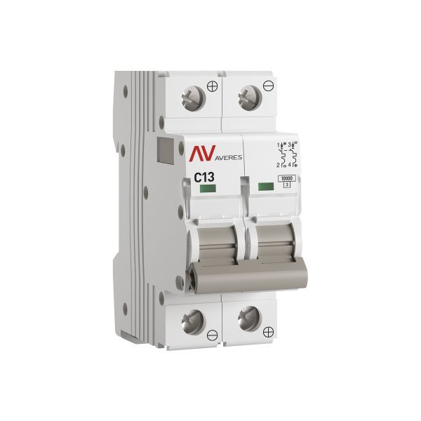 Выключатель автоматический 2п C 13А 10кА AV-10 DC AVERES EKF mcb10-DC-2-13C-av