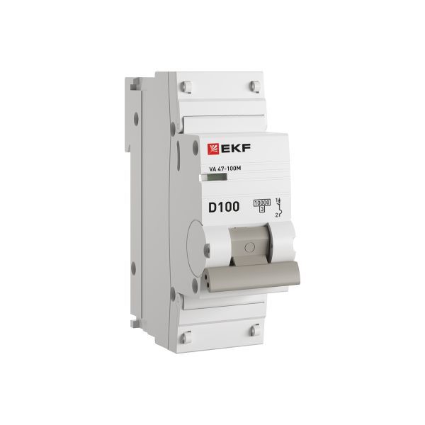 Выключатель автоматический модульный 1п D 100А 10кА ВА 47-100M электромагнит. расцеп. PROxima EKF mcb47100m-1-100D-pro