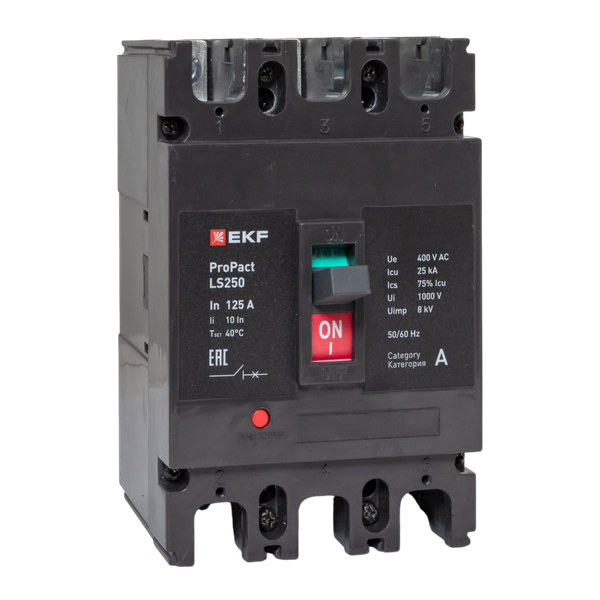 Выключатель автоматический 3п 125А 25кА LS250 ProPact EKF mccb-250-25-3-125-ls