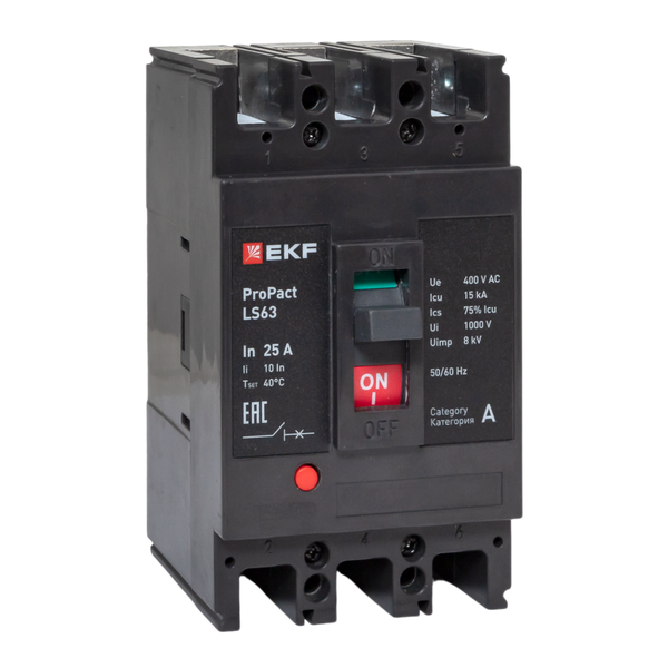 Выключатель автоматический 3п 25А 15кА LS63 ProPact EKF mccb-63-15-3-25-ls