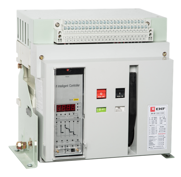 Выключатель автоматический 3п 2000/1250А 80кА ВА-45 PROxima стац. EKF mccb45-2000-1250