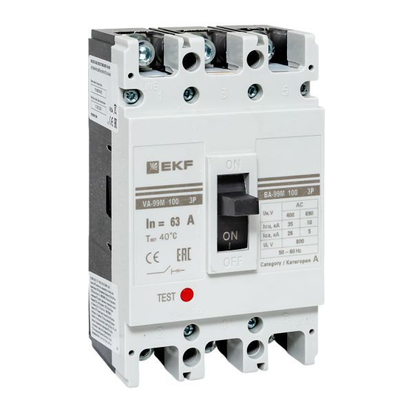Выключатель автоматический 3п 100/63А 35кА ВА-99М PROxima EKF mccb99-100-63m
