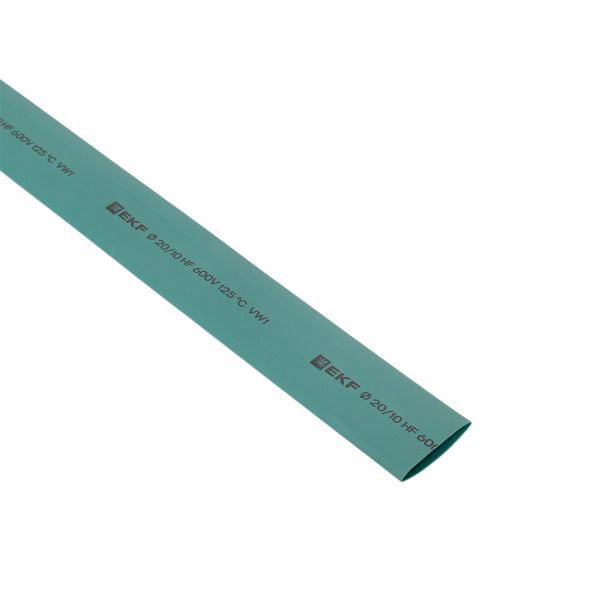 Трубка термоусадочная ТУТ нг 20/10 зел. 1м (уп.50м) PROxima EKF tut-20-j-1m