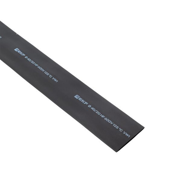 Трубка термоусадочная ТУТ нг 40/20 черн. 1м (уп.25м) PROxima EKF tut-40-b-1m
