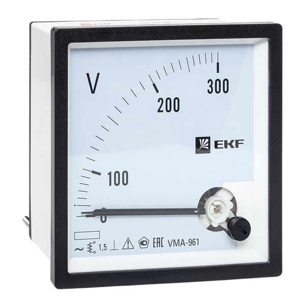 Вольтметр аналоговый VM-A961 на панель 96х96 (квадратный вырез) 300В прямое подкл. EKF vm-a961-300/vma-961-300